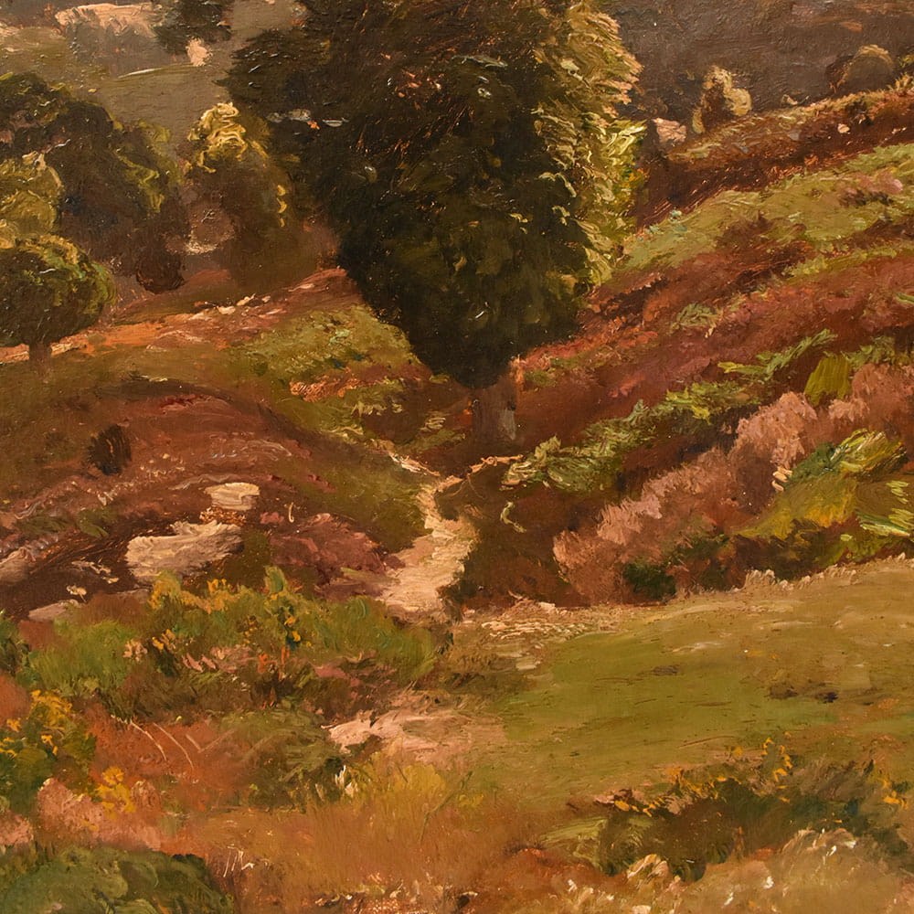 QP773 7 antique oil painting landscape natural painting XIX